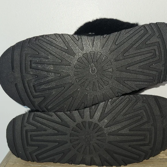 UGG Black Fur-Lined Slippers - Picture 3 of 5